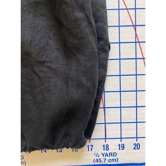 Lou and Grey Romper Womens 6 Black Linen Crochet Lace Elastic Drawstring Waist - Picture 16 of 16